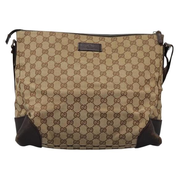 GUCCI GG Canvas Shoulder Bag Beige - Picture 2 of 13